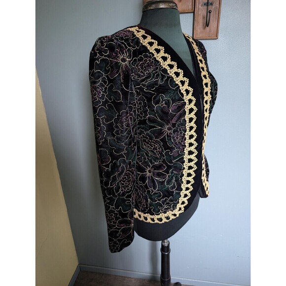 Vintage Scott McClintock Velvet  Jacket, Baroque Gold  Lace Coat - Picture 1 of 10
